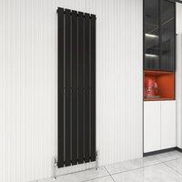 MCC Direct Designer Flat Panel Vertical Single Panel Radiator in Black | Size: 1800x408