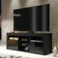 Creative Furniture TV Unit 145cm Modern - Modern Black with High Gloss Doors