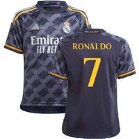 Real Madrid 2023/24 Away Shirt - Ronaldo No7 in Navy | Size: 15-16 Years