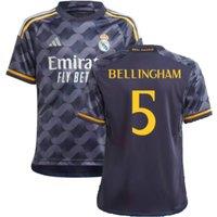 Real Madrid Junior 2023 - 2024 Away Shirt - Bellingham 5 in Navy | Size: 15-16 Years