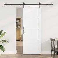 Berkfield Home Sliding Door with Hardware Set White 78x211 cm Solid Wood Pine