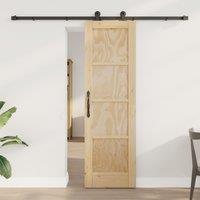 Berkfield Home Sliding Door with Hardware Set "ORKDAL" Solid Wood Pine in Beige