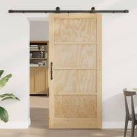 Berkfield Home Sliding Door with Hardware Set 'ORKDAL'Solid Wood Pine in Beige