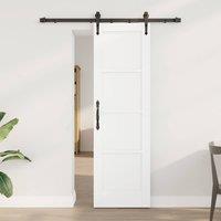 Berkfield Home Sliding Door with Hardware Set 'ORKDAL'White Solid Wood Pine