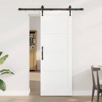 Berkfield Home Sliding Door with Hardware Set 'ORKDAL'White Solid Wood Pine