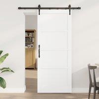 Berkfield Home Sliding Door with Hardware Set 'ORKDAL'White Solid Wood Pine
