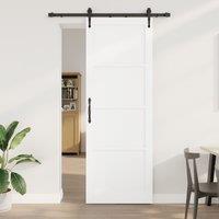 Berkfield Home Sliding Door with Hardware Set 'ORKDAL'White Solid Wood Pine