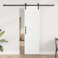 Berkfield Home Sliding Door with Hardware Set White 61x198, 5 cm Solid Wood Pine