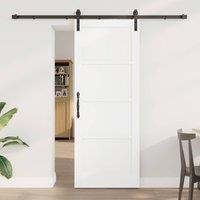 Berkfield Home Sliding Door with Hardware Set White 78x202 cm Solid Wood Pine