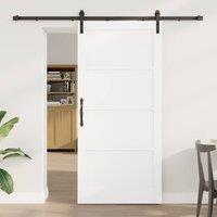 Berkfield Home Sliding Door with Hardware Set White 93x202 cm Solid Wood Pine
