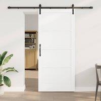 Berkfield Home Sliding Door with Hardware Set White 93x211 cm Solid Wood Pine