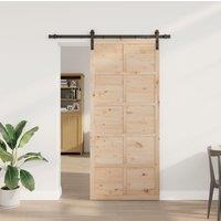 Berkfield Home Sliding Door Brown 80 x 208 cm Solid pine wood