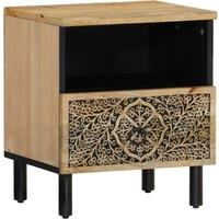 Berkfield Home Bedside Cabinet 40x33x46 cm Solid Wood Mango in Brown | Size: 40 x 33 x 46 cm