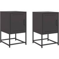 Berkfield Home Bedside Cabinets 2 pcs Black 36x39x60.5 cm Steel