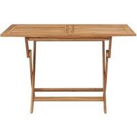 Berkfield Home Folding Garden Table 120x70x75 cm Solid Teak Wood in Brown | Size: 120 x 70 x 75 cm