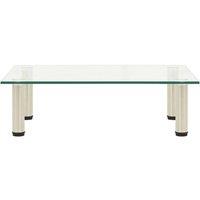 Berkfield Home TV Stand Transparent 60x35x17 cm Tempered Glass in Clear | Size: 60 x 35 x 17 cm