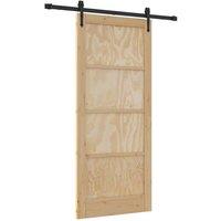 Berkfield Home Sliding Door with Hardware Set 'ORKDAL'Solid Wood Pine in Beige