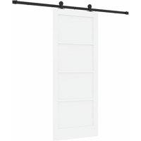 Berkfield Home Sliding Door with Hardware Set 'ORKDAL'White Solid Wood Pine in White