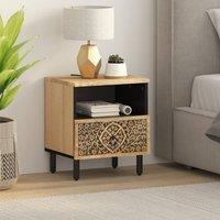 Berkfield Home Beautiful Bedside Cabinet 40x33x46 cm Solid Wood Mango in Brown | Size: 40 x 33 x 46 cm