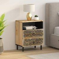 Berkfield Home Beautiful Bedside Cabinet 50x33x60 cm Solid Wood Mango in Brown | Size: 50 x 33 x 60 cm