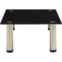 Berkfield Home TV Stand Black 60x35x17 cm Tempered Glass | Size: 60 x 35 x 17 cm