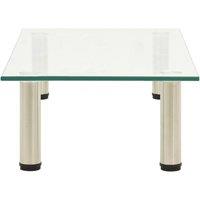 Berkfield Home TV Stand Transparent 60x35x17 cm Tempered Glass in Clear | Size: 60 x 35 x 17 cm