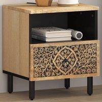 Berkfield Home Bedside Cabinet 40x33x46 cm Solid Wood Mango in Brown | Size: 40 x 33 x 46 cm