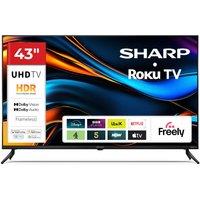 Sharp 43HJ4225K 43 Inch 4K Ultra HD Roku Smart TV with Freely in Black