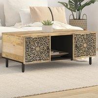Berkfield Home Coffee Table 100x54x40 cm Solid Wood Mango in Brown | Size: 100 x 54 x 40 cm