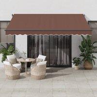 Berkfield Home Manual Retractable Awning with LEDs Brown 400x300 cm