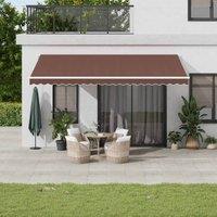 Berkfield Home Manual Retractable Awning Brown 500x300 cm