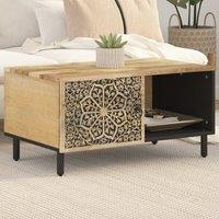 Berkfield Home Coffee Table 80x50x40 cm Solid Wood Mango in Brown | Size: 80 x 50 x 40 cm