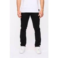 Crosshatch Draker Men's Straight-Fit Stretch Denim Jeans with Zip Fly in Black | Size: 34R