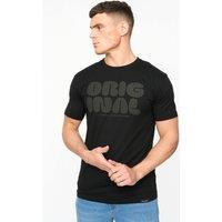 Crosshatch Men's Transflate Crew Neck Cotton T-Shirt with Puff Print Logo in Black | Size: Large