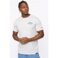 Crosshatch Men's Labstock Crew Neck Cotton T-Shirt with Graphic Print in Light Grey | Size: Large