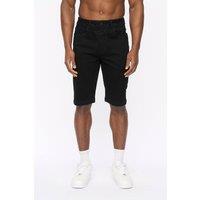 Crosshatch Men's Hammersmith Slim Fit Denim Shorts with Stretch in Black | Size: 34