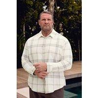 BadRhino Men's Textured Checked Shirt in Natural | Size: 5-6XL