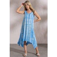 Klass. Women's Tie Dye Dipped Hem Dress in Black | Size: 20