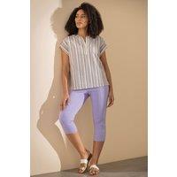 Klass. Women's Embellished Pull On Cropped Trousers in Lavender | Size: 22