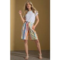 Klass. Women's Painted Stripe Pull On Shorts | Size: 14