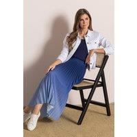 Klass. Women's Ombre Pleated Midi Skirt in Blue | Size: Small