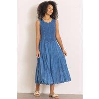 Klass. Women's Sleeveless Cotton Blend Parachute Dress in Blue | Size: 22