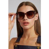 Louche Women's Sam Cat Eye Sunglasses Metal Sides - Tortoiseshell in Brown
