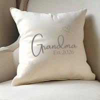Aye Do Gifts Women's Grandma Est. 2026 Cushion in Beige | Size: 40 cm x 40 cm