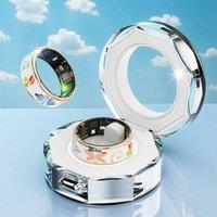 Obasyhig Women's Women's Enamel Health Monitoring Smart Ring - Size 12
