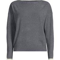 Lands' End Women's Silk Touch Fine Knit Boat Neck Jumper in Grey | Size: 10-12