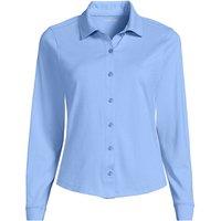 Lands' End Women's Long Sleeve Supima Cotton Buttonfront Top in Pale Blue | Size: 16-18