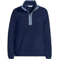 Lands' End Women's Snap Neck Sherpa Fleece Top in Navy | Size: 14-16