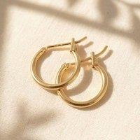 Harfi Women's Tiny Plain Everyday Classic Gold Plated Hoop Earrings