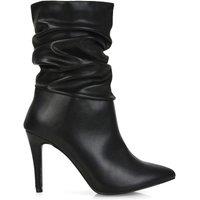 XY London Women's 'Velma' Ruched Pointed Toe Stiletto High Heeled Ankle Boots in Black | Size: 5